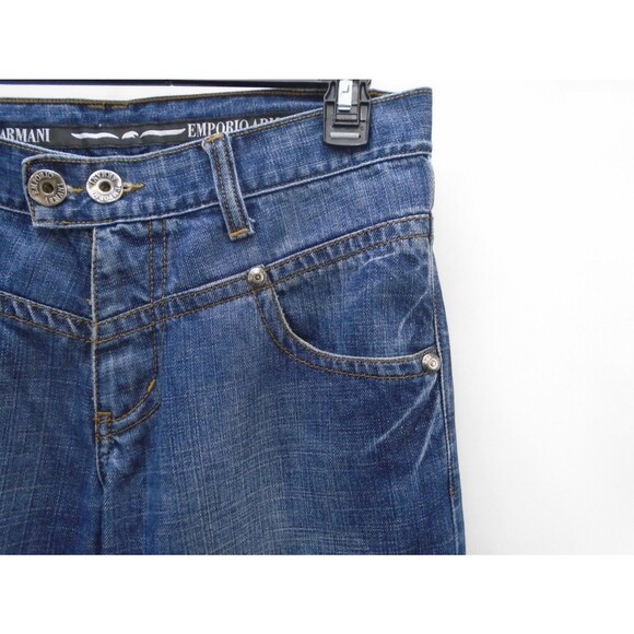 Armani Emporio Mens Jeans Size 32 (34x31) Blue Denim Relaxed Fit Straight Leg - Picture 10 of 16